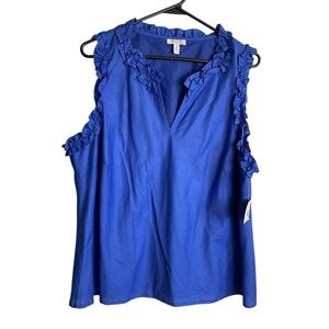 Madison Royal Blue Ruffled Blouse